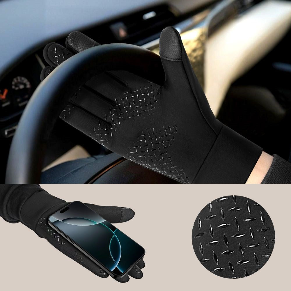 Tech-Protect Touch Screen Handskar – Storlek L (25 x 23 cm) – Svart