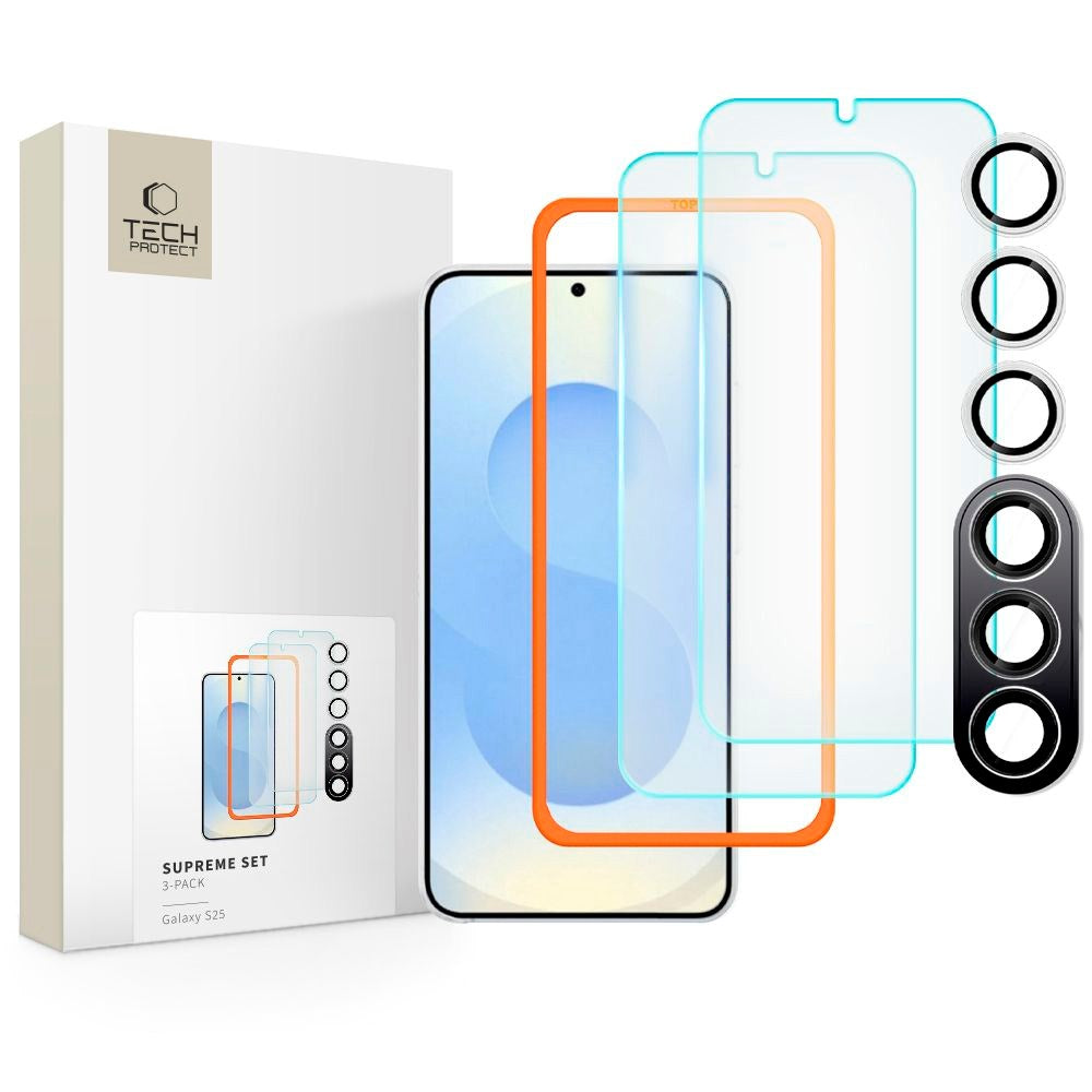 Samsung Galaxy S25 - 3-i-1 Tech-Protect Supreme Set - Transparent