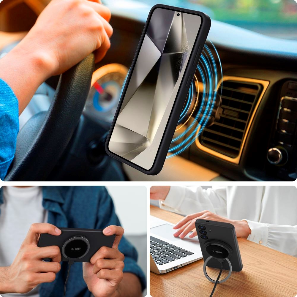 Samsung Galaxy S25 Tech-Protect Silikon Skal - MagSafe Kompatibelt - Svart