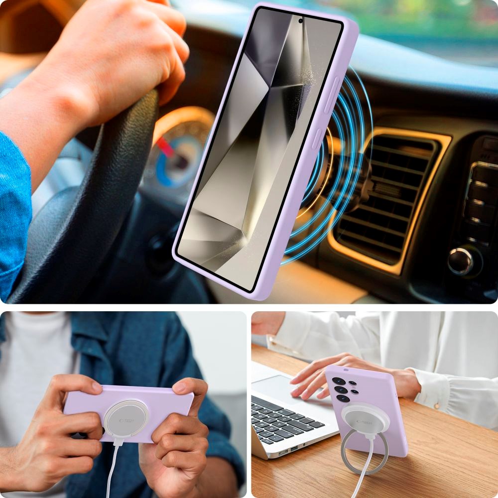 Samsung Galaxy S25 Ultra Tech-Protect Silikon Skal - MagSafe Kompatibelt - Lila