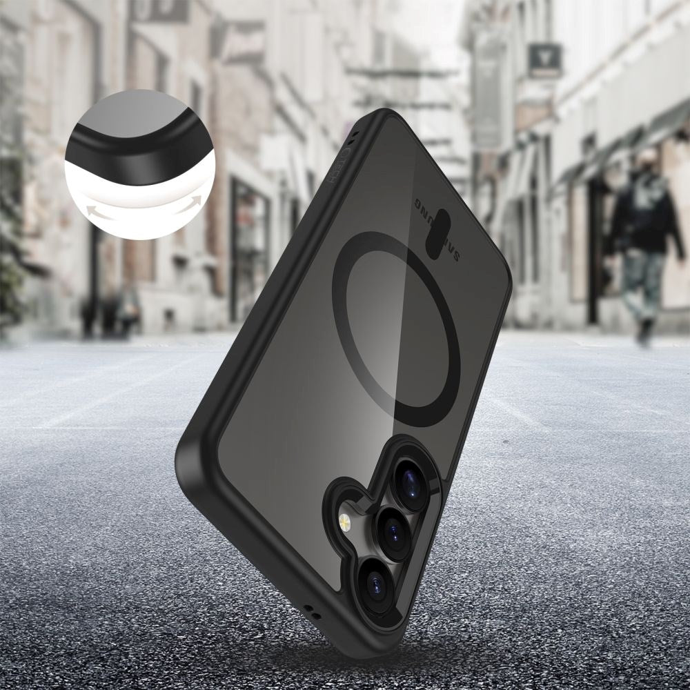 Samsung Galaxy S25 Tech-Protect Magmat Skal - MagSafe Kompatibel - Genomskinlig / Svart