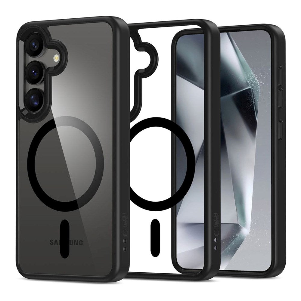 Samsung Galaxy S25 Tech-Protect Magmat Skal - MagSafe Kompatibel - Genomskinlig / Svart