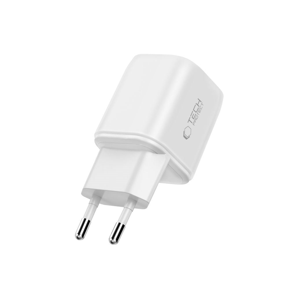 Tech-Protect 100W Väggladdare - 1 x USB-A - 2 x USB-C - Vit