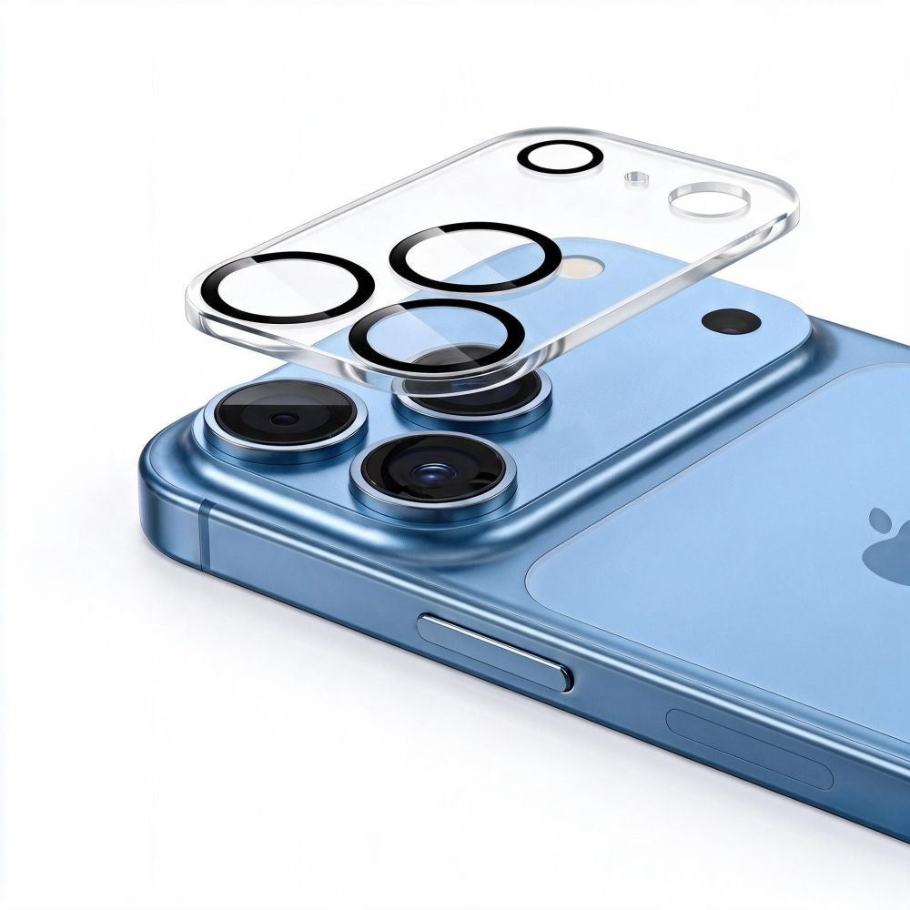 iPhone 18 Pro Tech-Protect Cam Fit+ Kameralinsskyddsglas - Genomskinlig / Svart