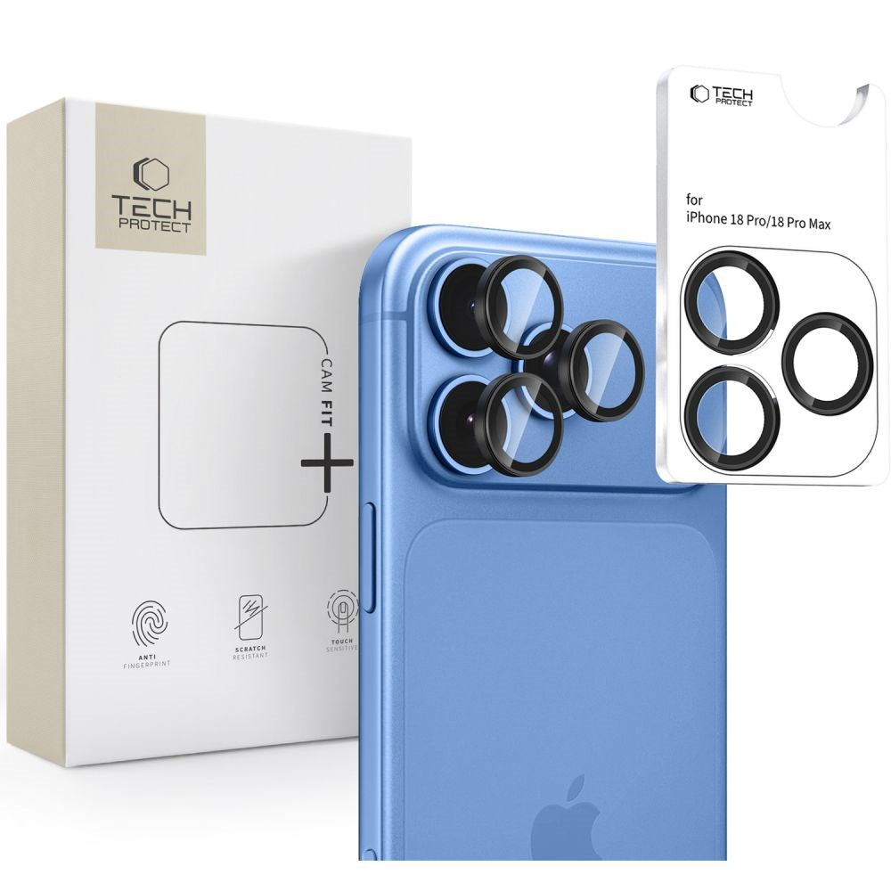 iPhone 18 Pro / 18 Pro Max Tech-Protect Camring Fit+ Kameralinsskydd - Svart