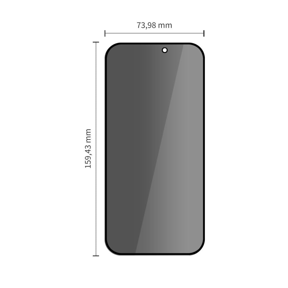 iPhone 18 Pro Max Tech-Protect Härdat Skärmskyddsglas - Privacy Funktion - 2 St. - Genomskinlig
