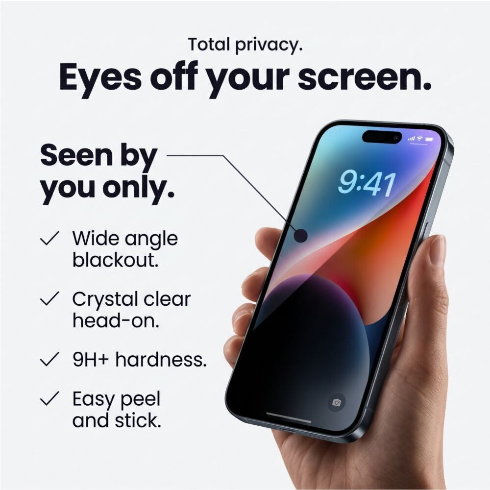 iPhone 18 Pro Max Tech-Protect Härdat Skärmskyddsglas - Privacy Funktion - 2 St. - Genomskinlig