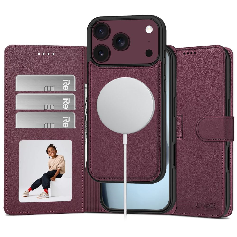 iPhone 18 Pro Max / 17 Pro Max Tech-Protect Wallet Fodral - MagSafe Kompatibel - Röd