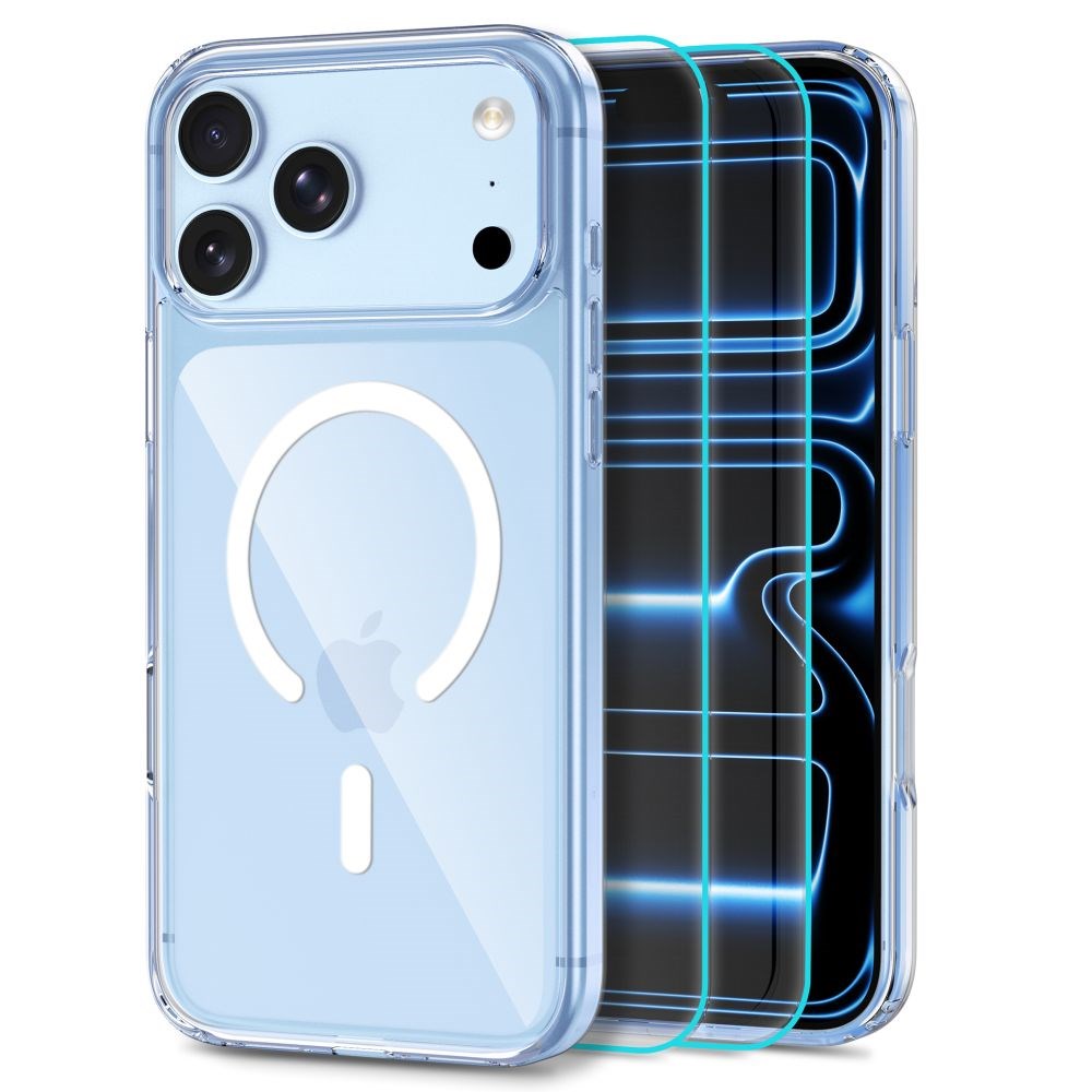 iPhone 18 Pro Max / 17 Pro Max Tech-Protect FlexAir Hybrid Skal med 2 St. Skärmskydd - MagSafe Kompatibel - Genomskinlig