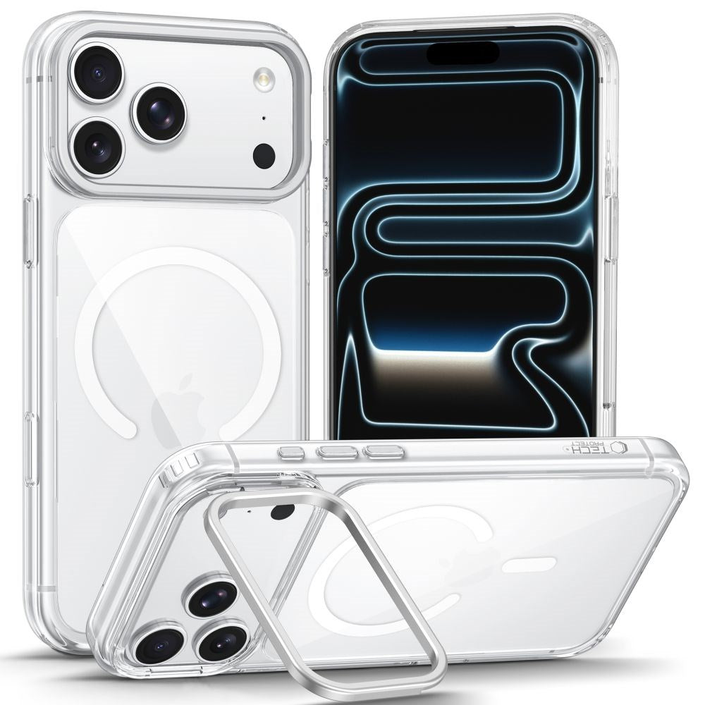 iPhone 18 Pro Max / 17 Pro Max Tech-Protect MagStand CC Skal - MagSafe Kompatibel - Genomskinlig