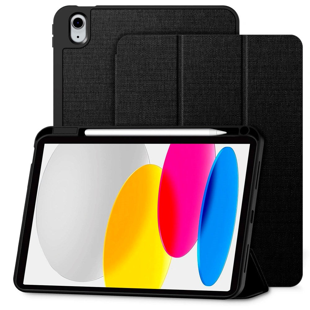 iPad 11" (2025) / 10.9" (2024 / 2022) Tech-Protect Canvas Fodral m. Penn Hållare - Svart