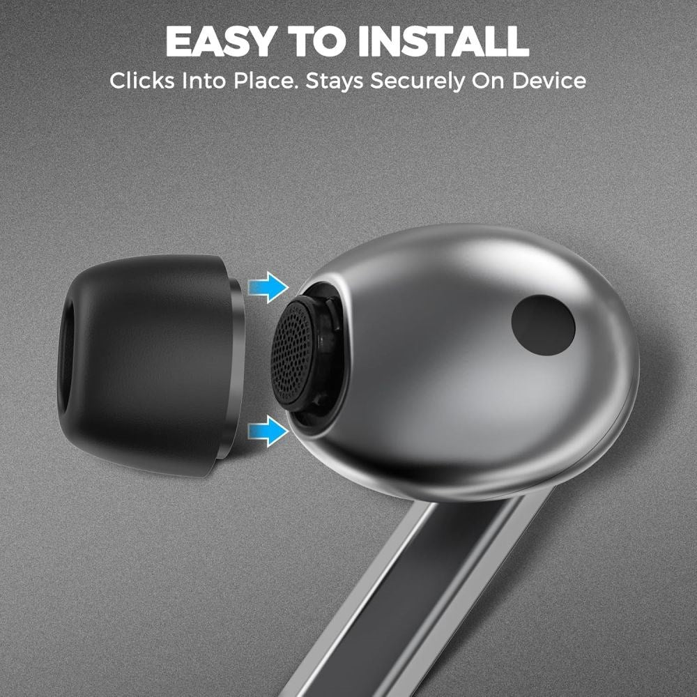 Samsung Galaxy Buds4 Pro / 3 Pro Tech-Protect Set med Öronkuddar - S / M / L - Svart