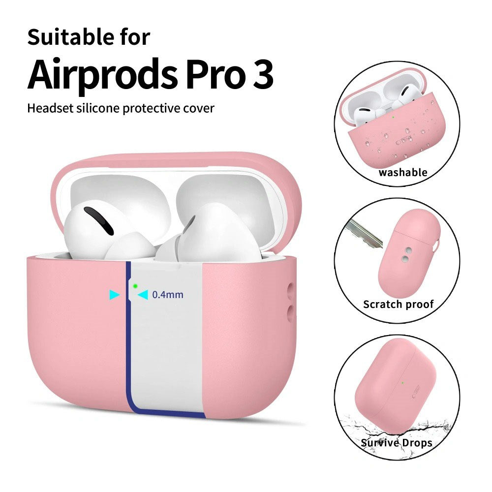 Apple AirPods Pro (3. Gen) Tech-Protect Silikonskydd med Rem - Rosa