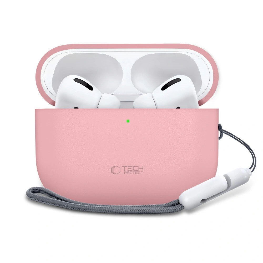 Apple AirPods Pro (3. Gen) Tech-Protect Silikonskydd med Rem - Rosa