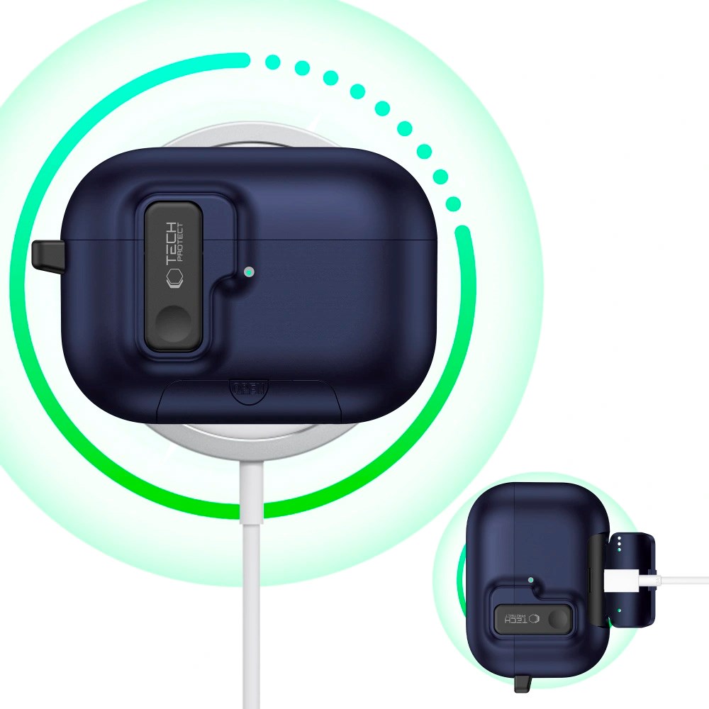 Apple AirPods Pro (3. gen.) Tech-Protect Slim Hook Skal - Mörkblå