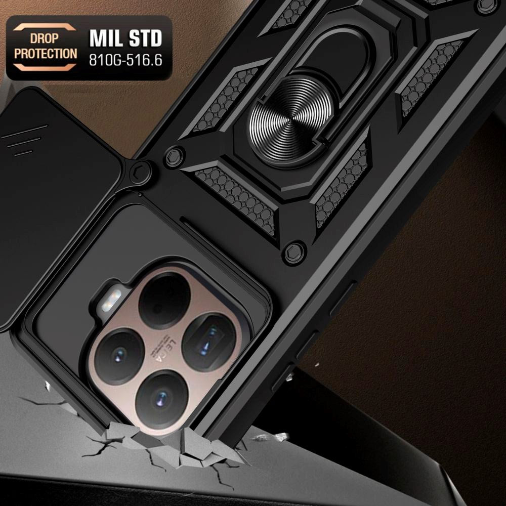 Xiaomi 15T Pro Tech-Protect Camshield Skal m. Magnetisk Ring & Stativfunktion - Svart