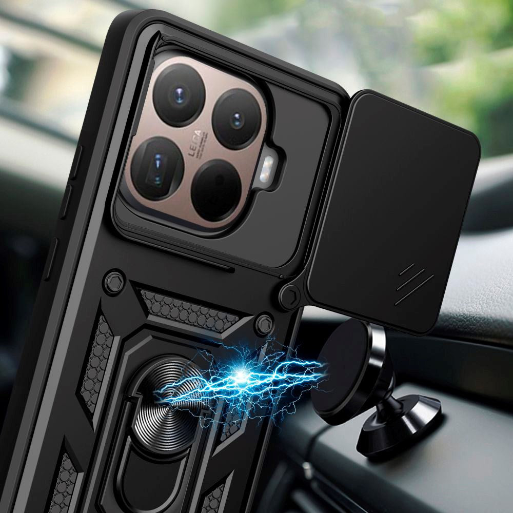 Xiaomi 15T Pro Tech-Protect Camshield Skal m. Magnetisk Ring & Stativfunktion - Svart