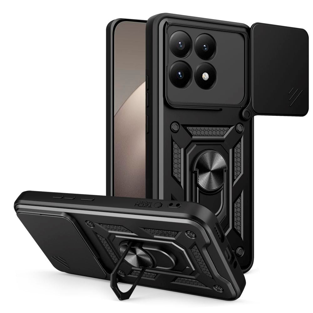 Xiaomi 15T Tech-Protect Camshield Skal m. Magnetisk Ring & Stativfunktion - Svart