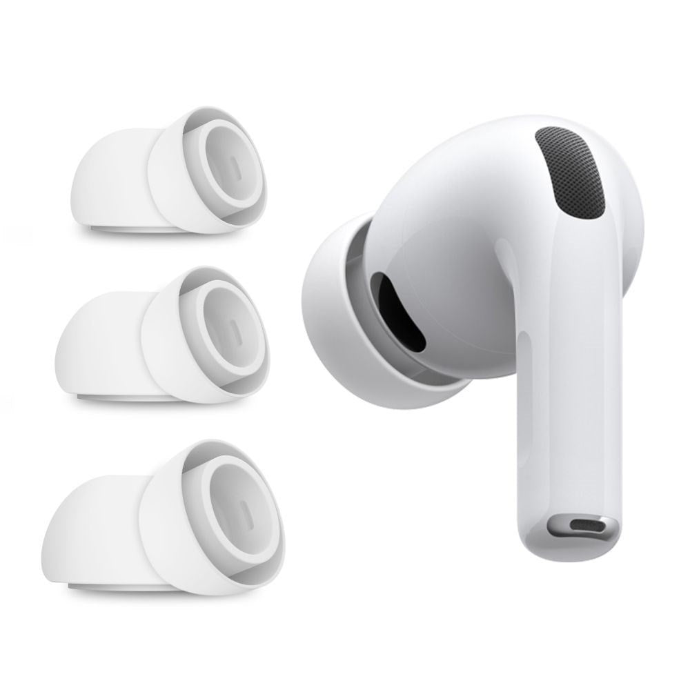 Apple AirPods Pro (3. Gen.) Tech-Protect Silikon Öronproppar - S, M, L - 3 st - Vit