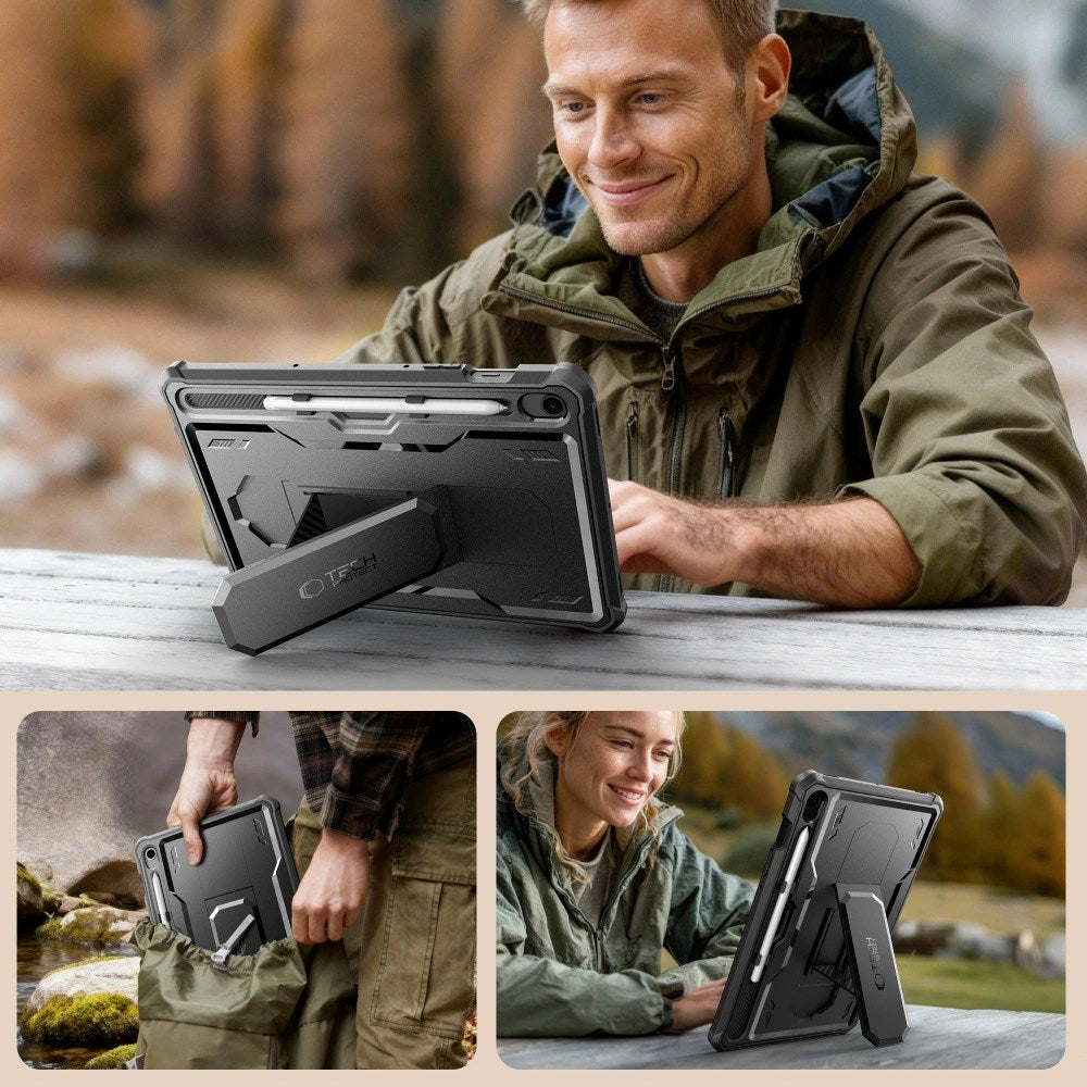 Samsung Galaxy Tab S10 Lite / S10 FE / S9 Tech-Protect Kevlar Pro Skal med Inbyggt Skärmskydd - Svart