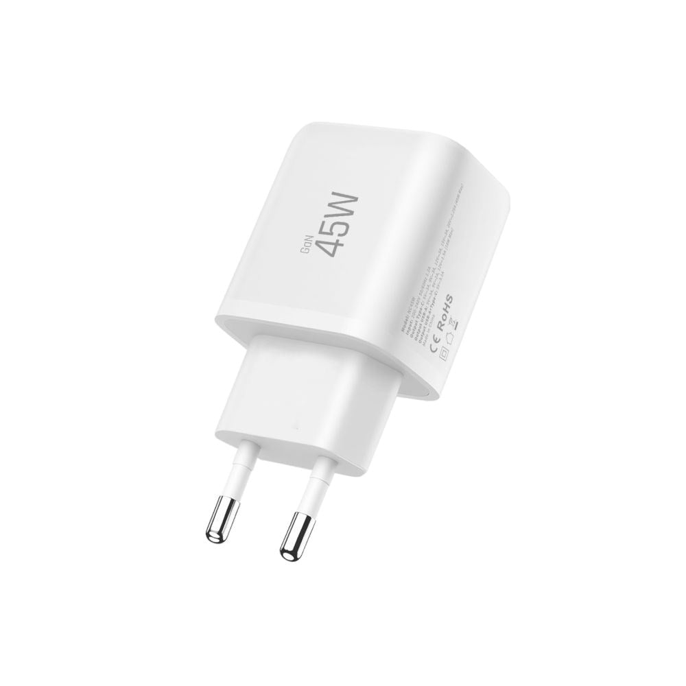 Tech-Protect 45W Väggladdare m. 1 x USB-C & 1 x USB-A - Vit