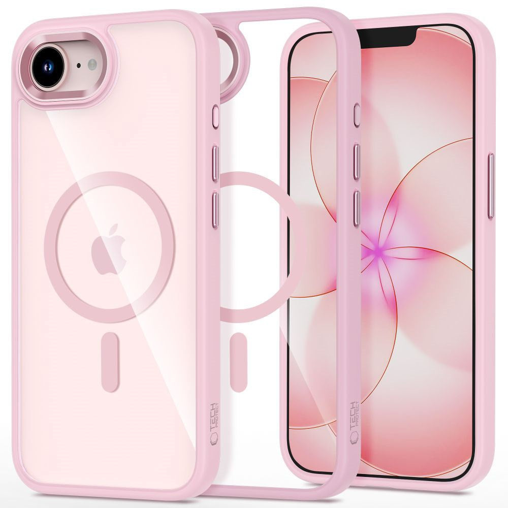 iPhone 17e / 16e Tech-Protect MagMat Skal - MagSafe Kompatibel - Genomskinlig / Rosa