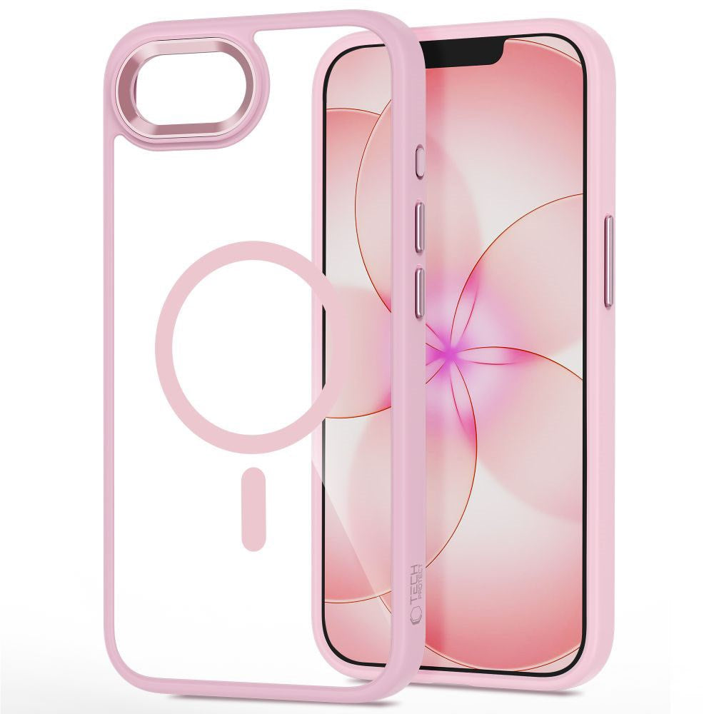 iPhone 17e / 16e Tech-Protect MagMat Skal - MagSafe Kompatibel - Genomskinlig / Rosa