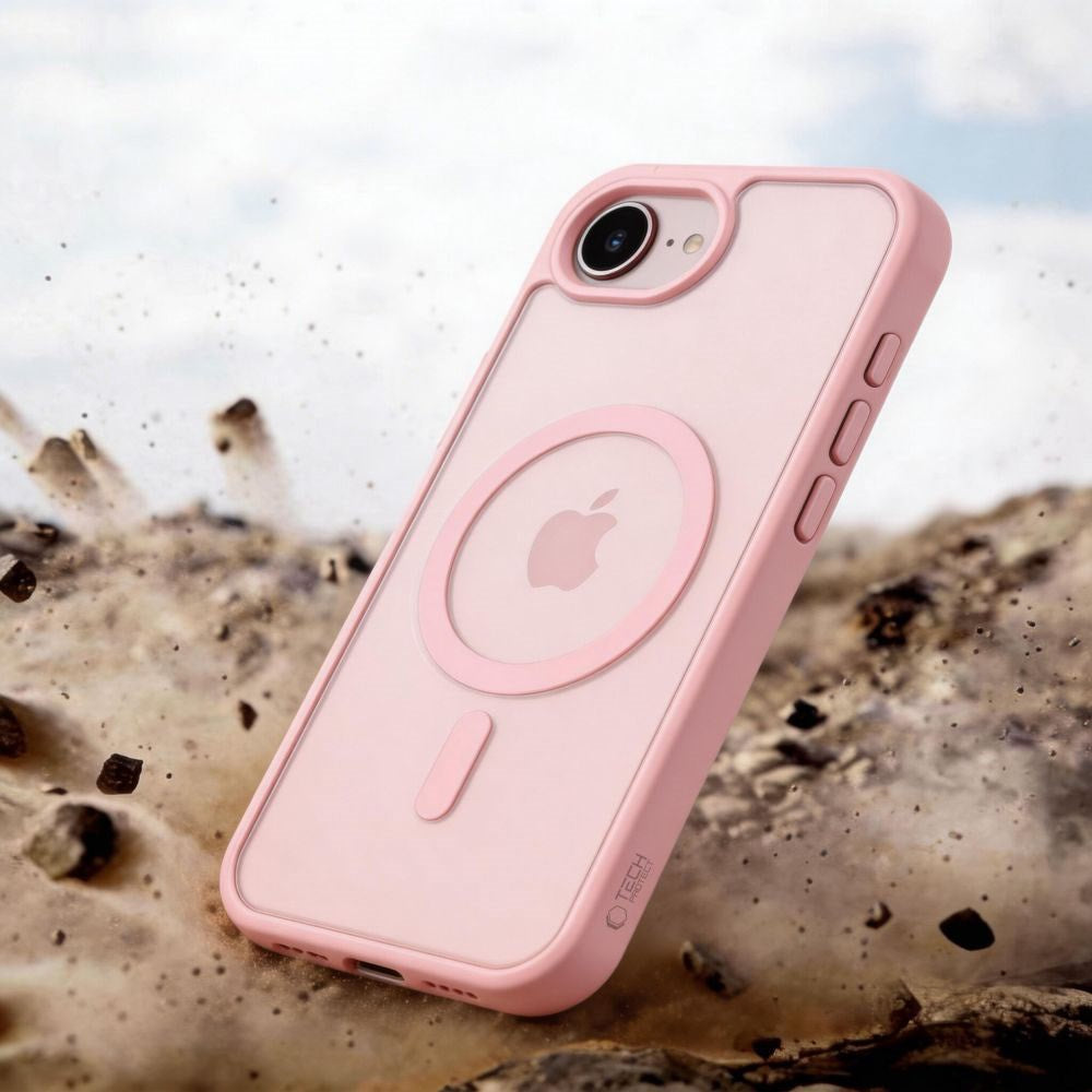 iPhone 17e / 16e Tech-Protect BasicMag Hybrid Skal - MagSafe Kompatibel - Matt Rosa