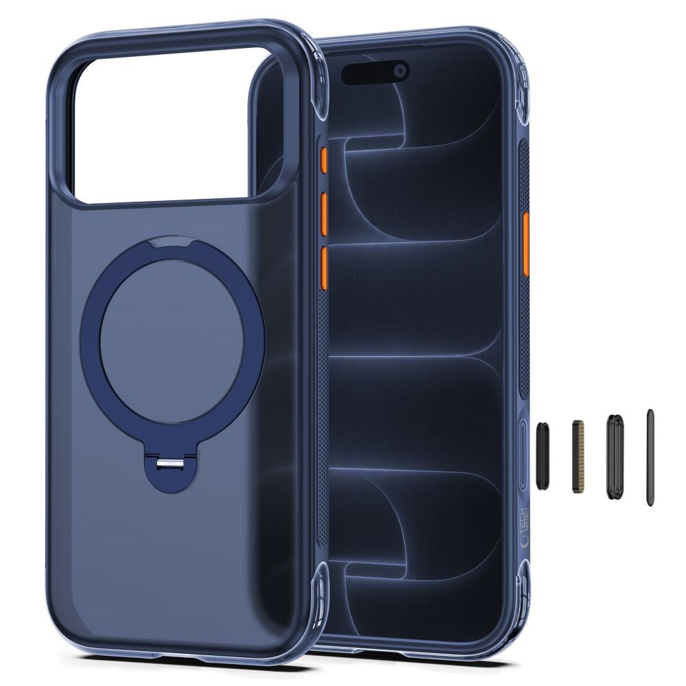 iPhone 18 Pro Max / 17 Pro Max Tech-Protect MagAir Skal m. Kickstand - MagSafe Kompatibel - Matt Blå