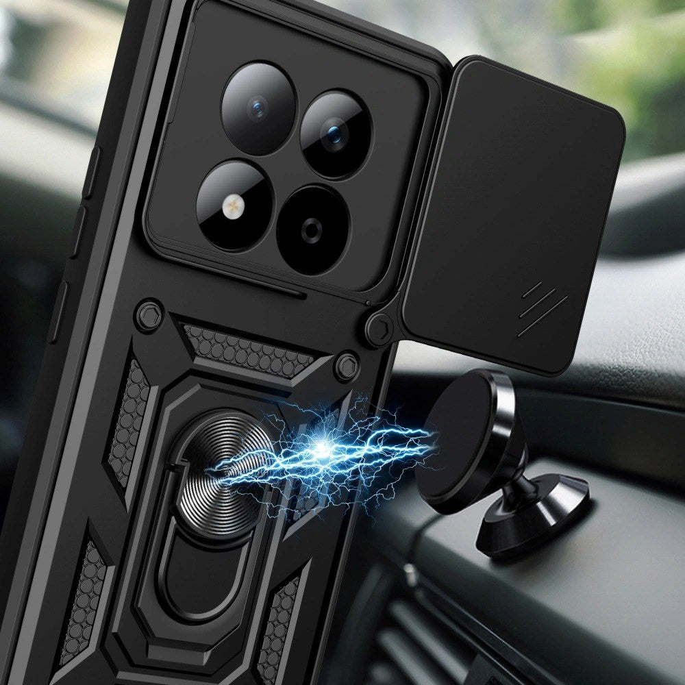 Xiaomi Redmi Note 15 Pro Tech-Protect Camshield Skal med Magnetisk Ring & Stativfunktion - Svart