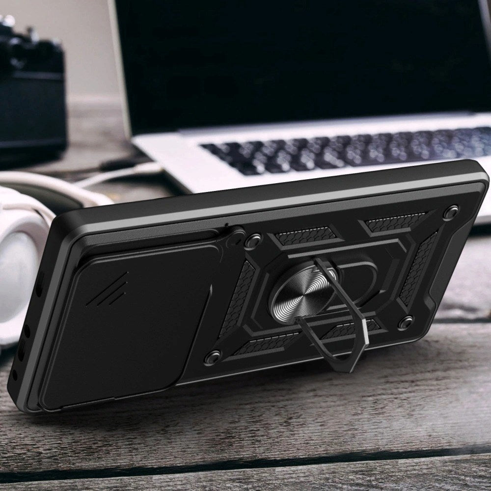 Xiaomi Redmi Note 15 Pro Tech-Protect Camshield Skal med Magnetisk Ring & Stativfunktion - Svart