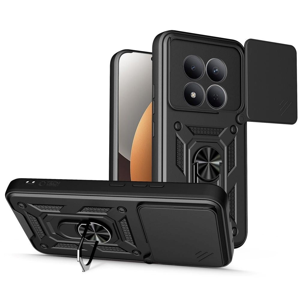 Xiaomi Redmi Note 15 Pro+ (Plus) Tech-Protect Camshield Skal med Magnetisk Ring & Stativfunktion - Svart