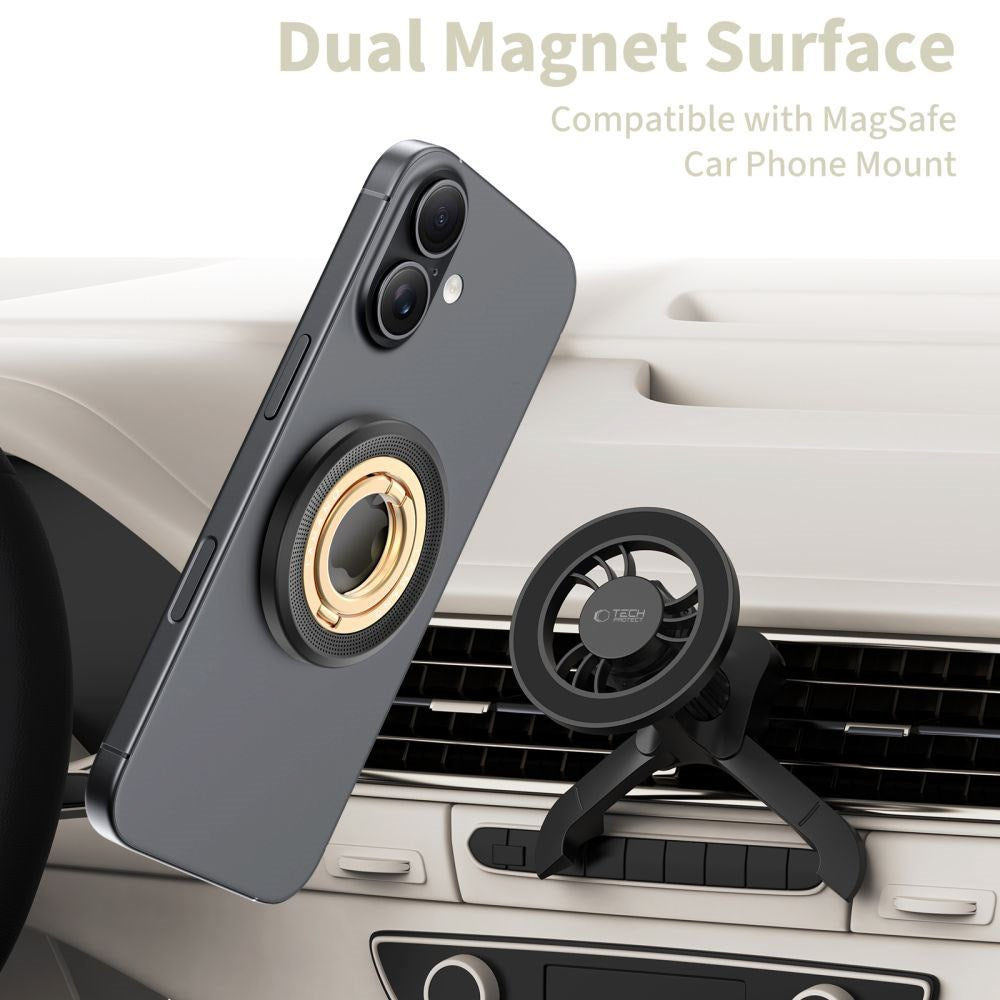 Tech-Protect Lamano Magnetisk Mobil Ring - MagSafe Kompatibel - Svart / Guld