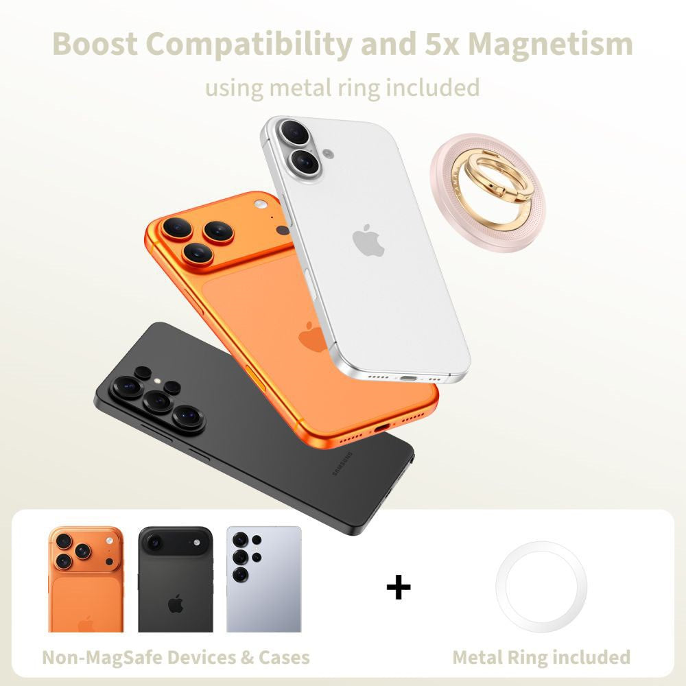 Tech-Protect Lamano Magnetisk Mobil Ring - MagSafe Kompatibel - Rosa / Guld