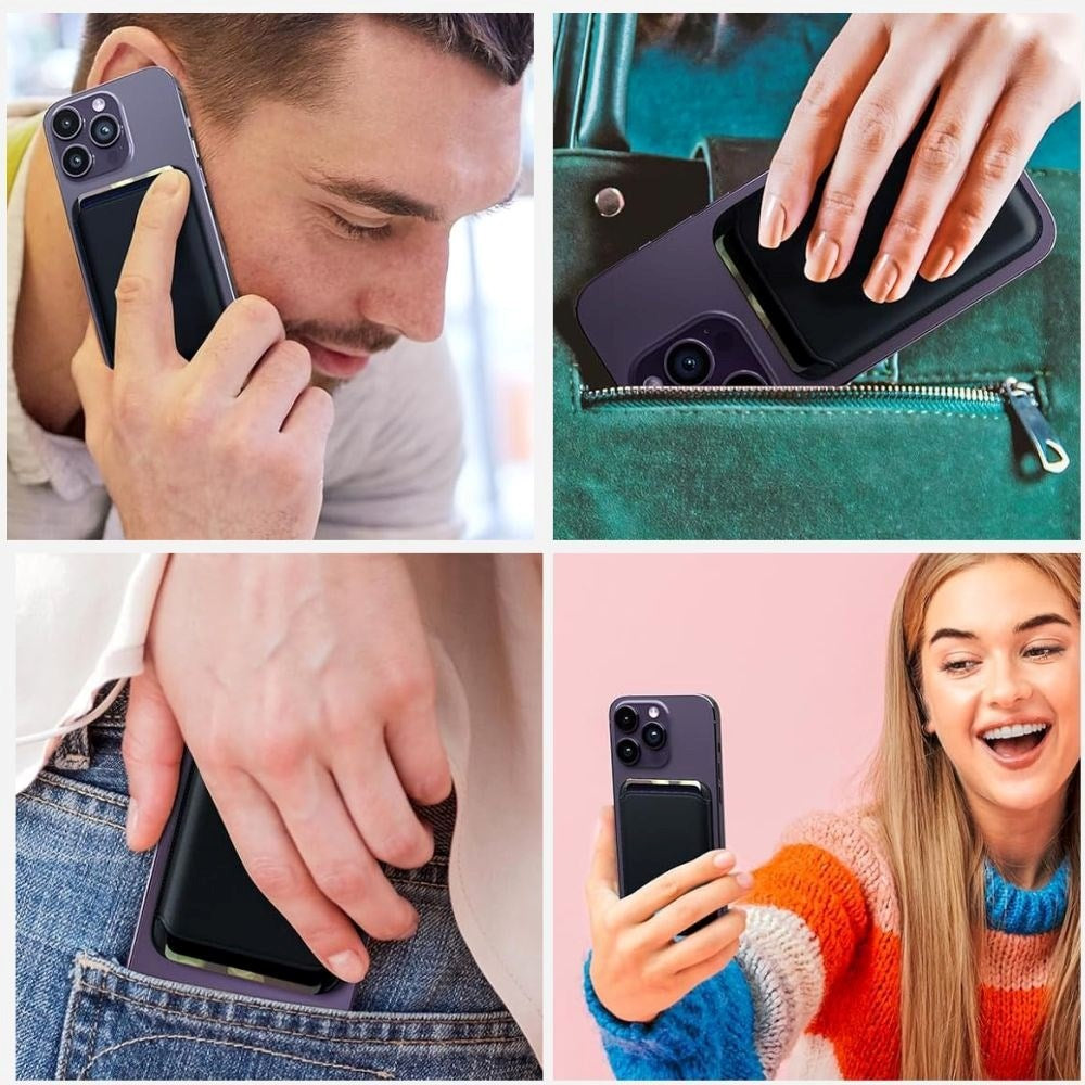 Tech-Protect MagWallet Konstläder Korthållare - MagSafe Kompatibel - Blå