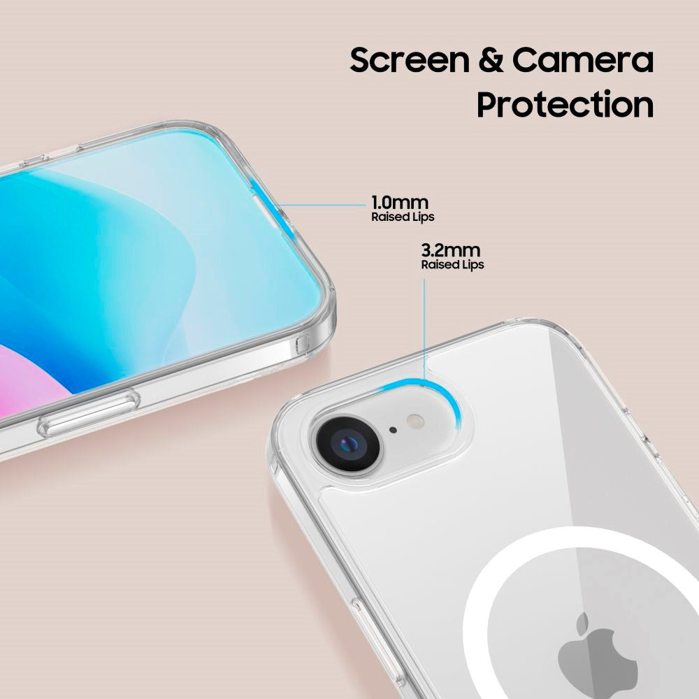 iPhone 16e Tech-Protect Flexair Hybrid Skal - MagSafe Kompatibel - Genomskinlig