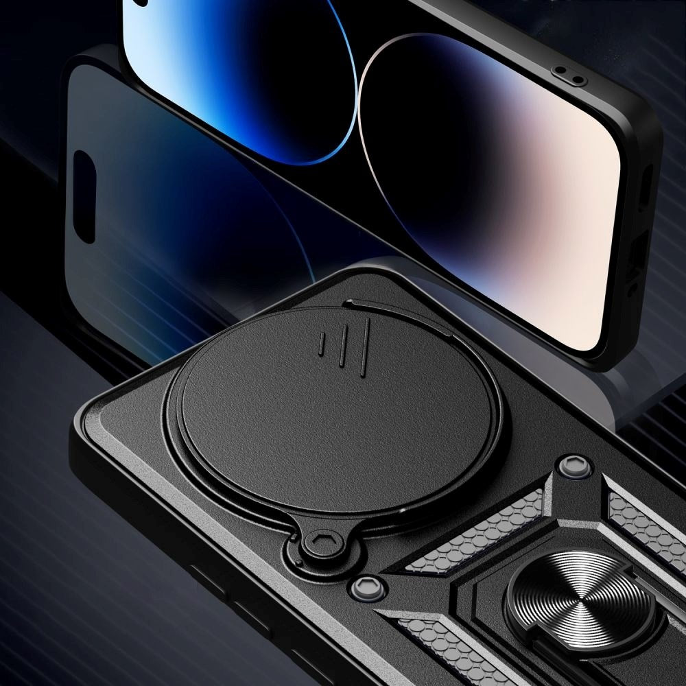 Xiaomi Redmi Note 14 Pro+ Tech-Protect Camshield Skal m. Magnetisk Ring & Stativfunktion - Svart