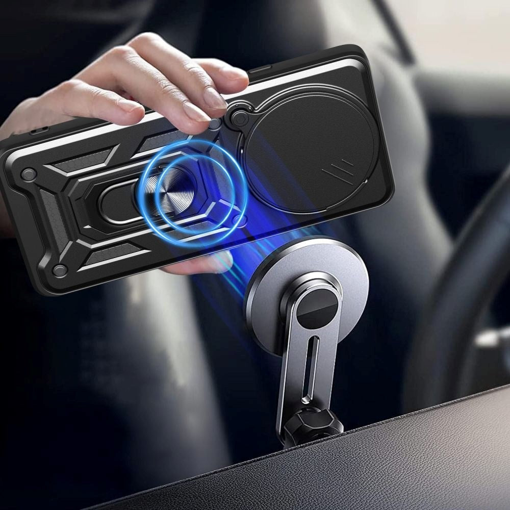 Xiaomi Redmi Note 14 Pro+ Tech-Protect Camshield Skal m. Magnetisk Ring & Stativfunktion - Svart