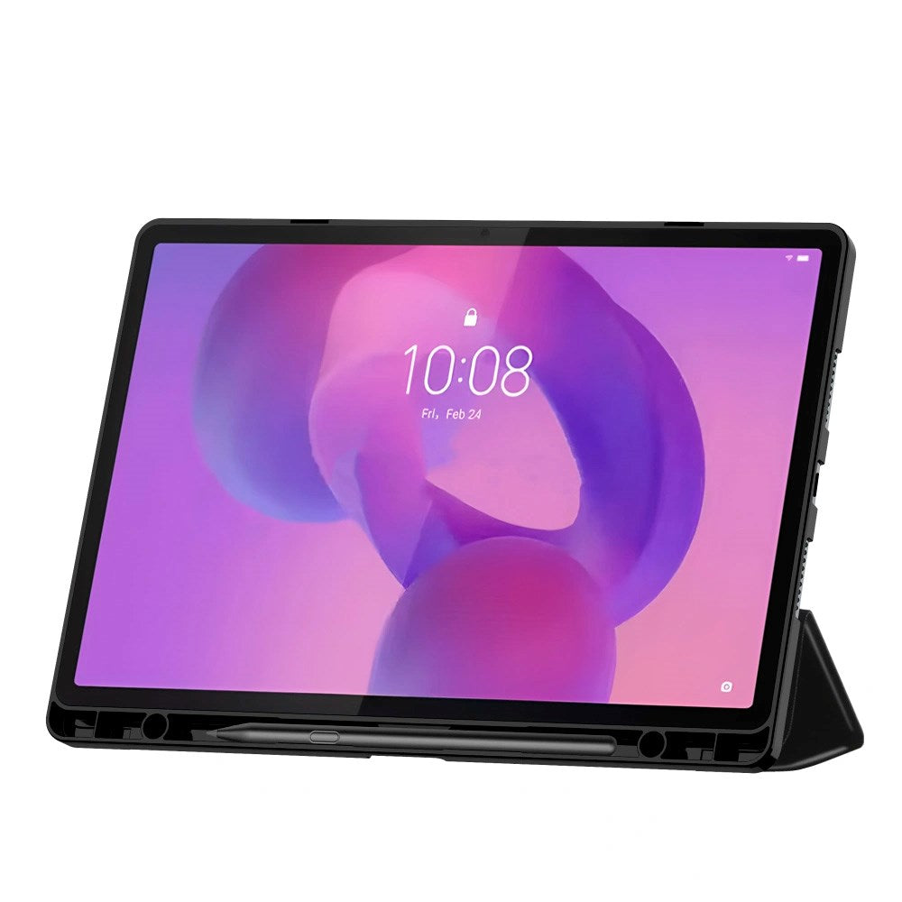 Lenovo IdeaTab Pro Tech-Protect Silikon Flip Fodral m. Ställfunktion & Penn Hållare - Svart