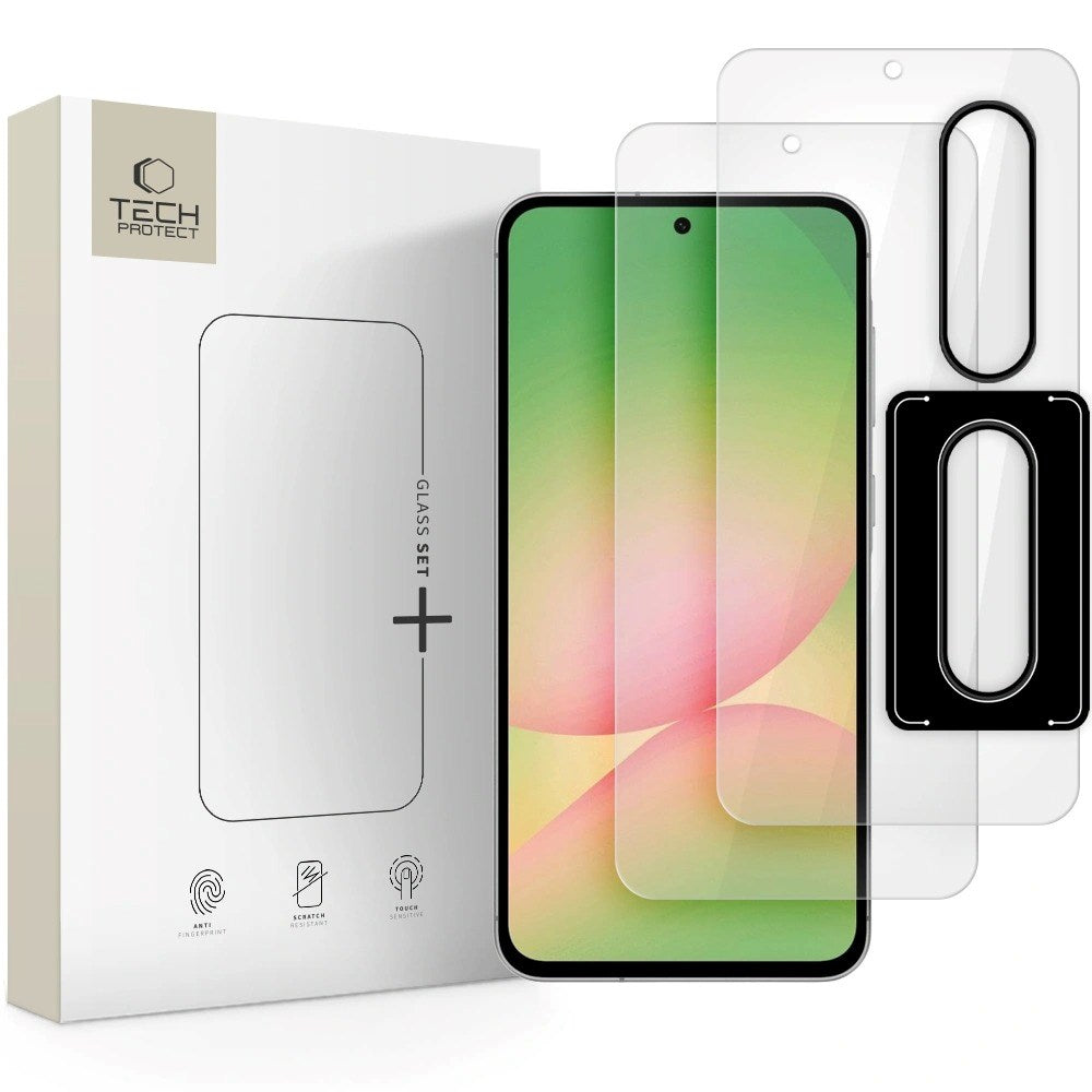 Samsung Galaxy A36 (5G) / A56 (5G) Tech-Protect Skyddsset - 2 x Skärmskydd 1 x Kameralinsskydd - Genomskinlig