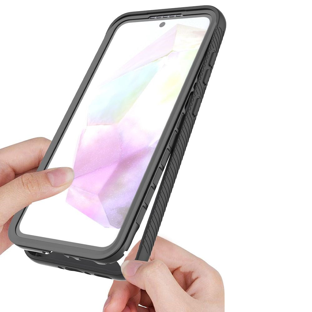 Samsung Galaxy A27 / A37 / A36 / A56 Tech-Protect Defense Skal med Skärmskydd - Genomskinlig / Svart