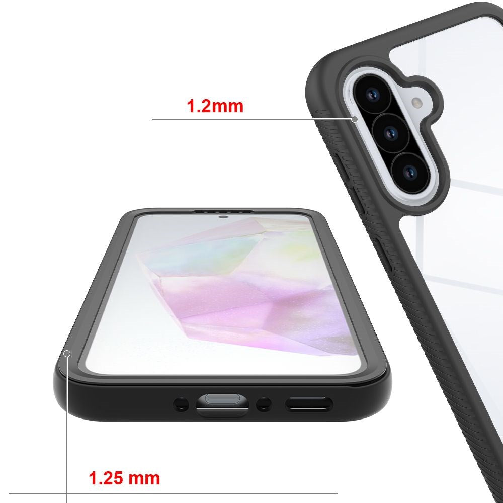 Samsung Galaxy A27 / A37 / A36 / A56 Tech-Protect Defense Skal med Skärmskydd - Genomskinlig / Svart