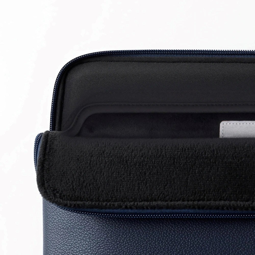 Tech-Protect MacBook / Laptop 15-16" Konstläder Sleeve med Fodrad Insida - Navy Blue