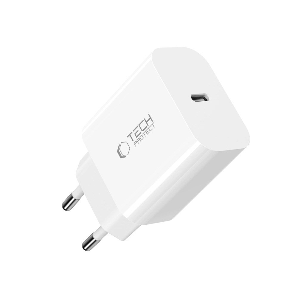 Tech-Protect 20W Väggladdare m. 1 x Lightning Kabel - Vit