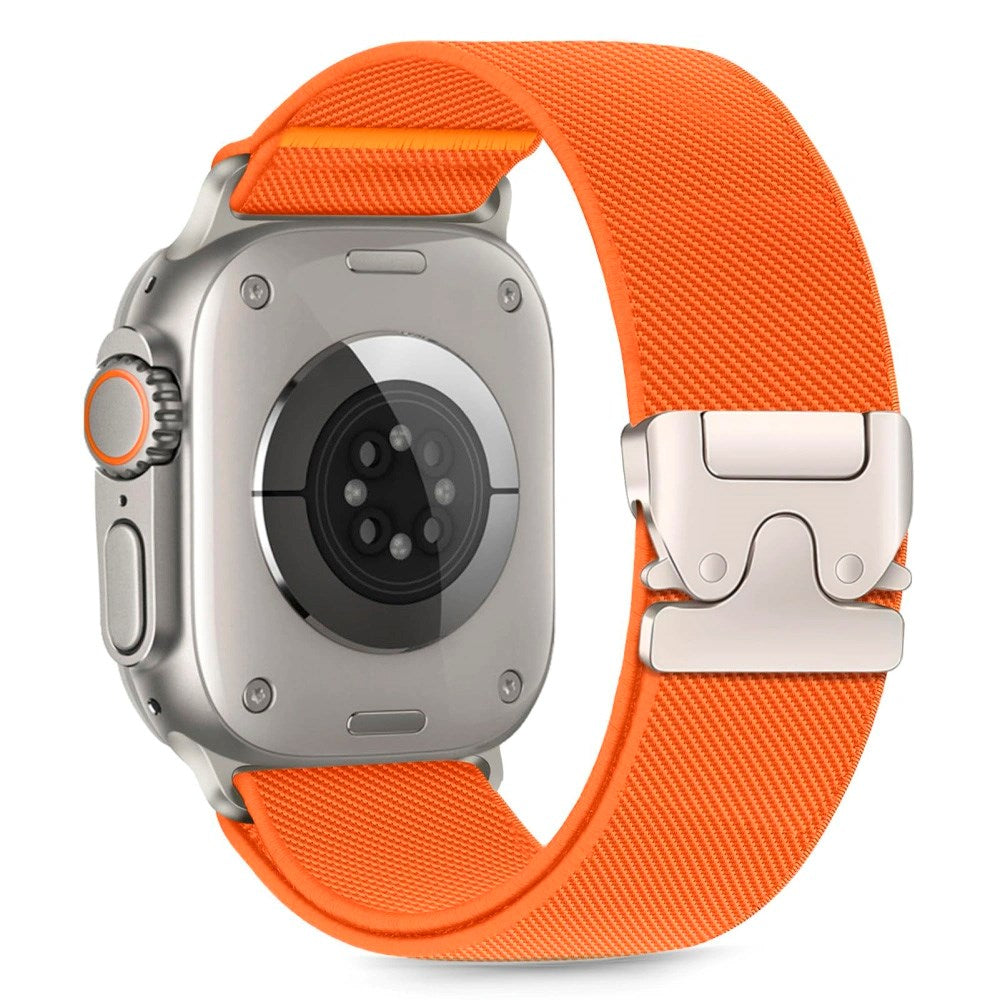 Apple Watch (42 / 44 / SE / 45 / 46 / 49mm) Tech-Protect Nylon Rem m. Metallås - Orange
