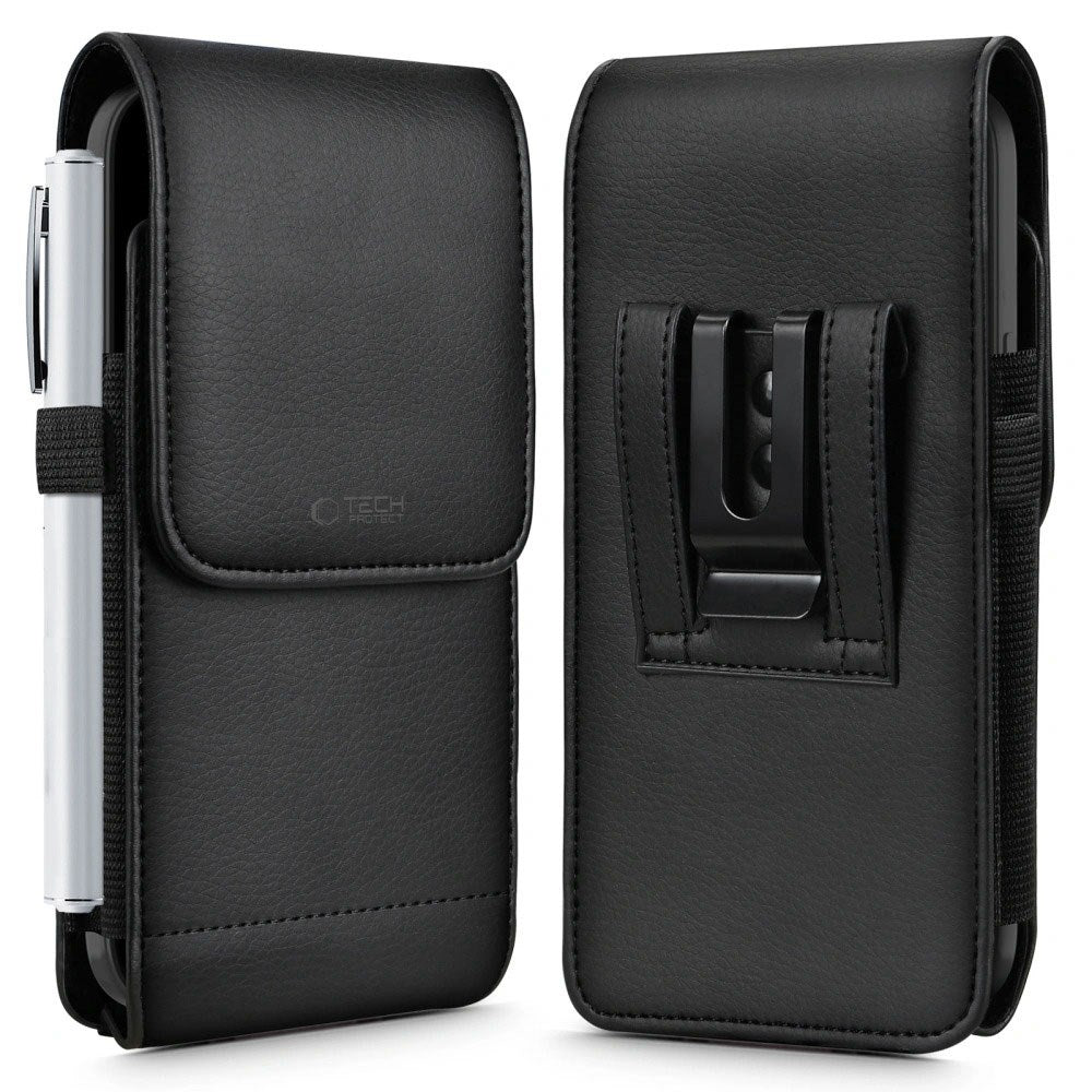 Tech-Protect Universal Konstläder Mobil Etui - Mått (16.5 x 9.1 x 2.4 cm) - Svart