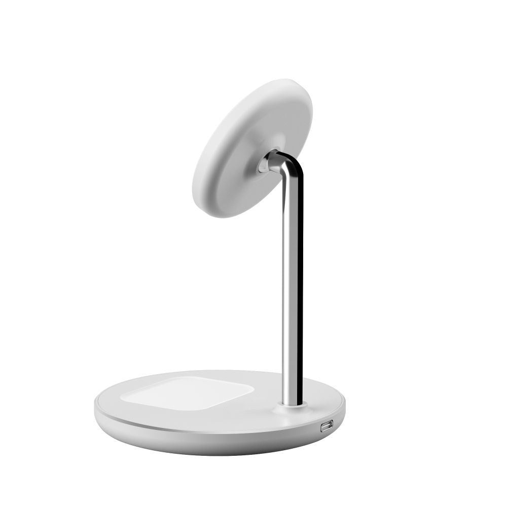 Tech-Protect 2i1 Magnetisk MagSafe Trådlös Laddare Qi15W-A39 - Vit