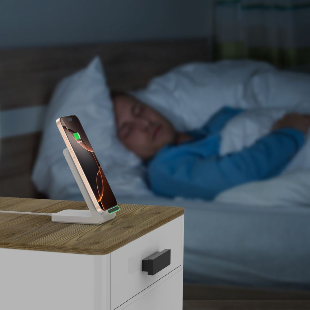 Tech-Protect Qi-15W-A40 Trådlös Laddare with stand - Vit