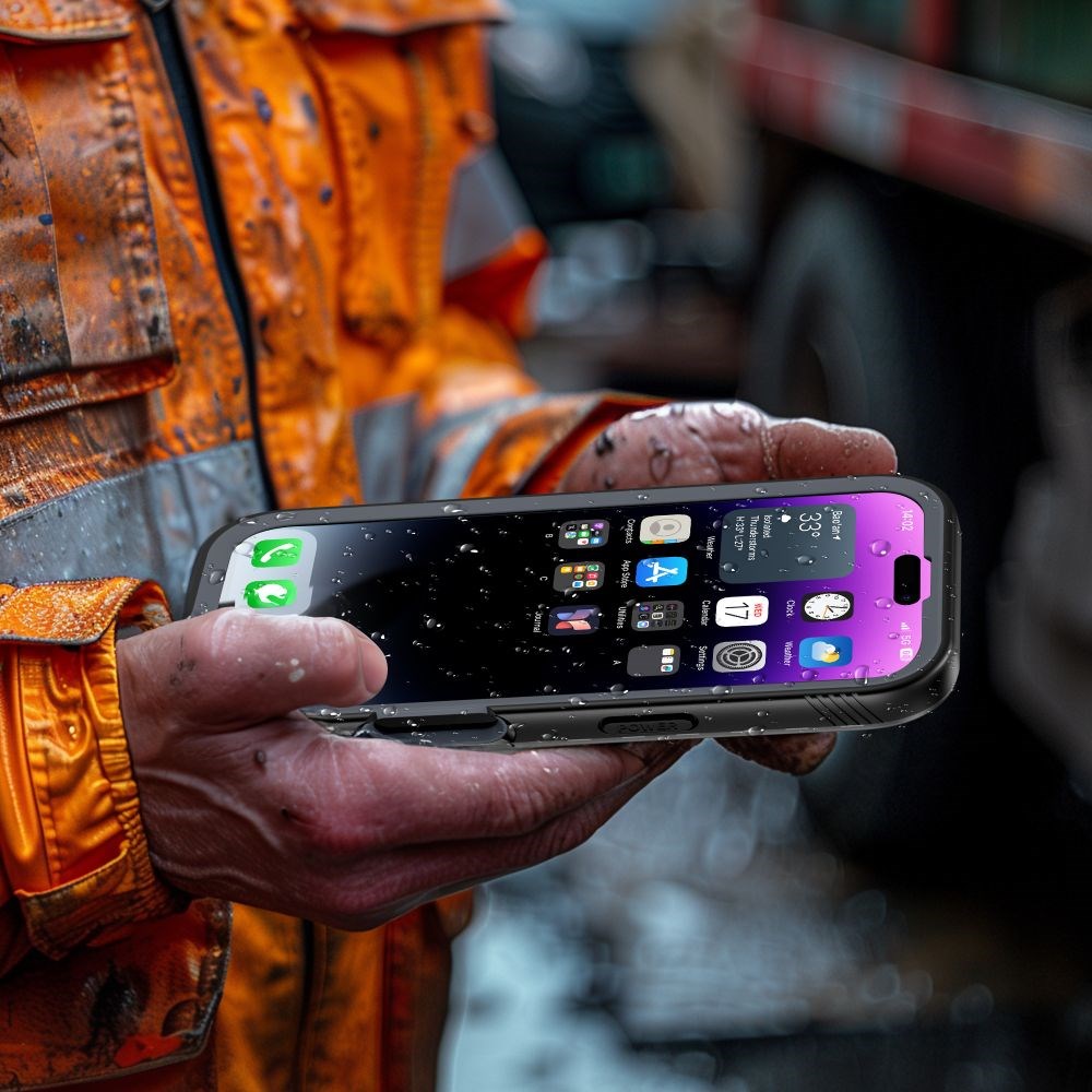 Tech-Protect iPhone 16 Vattentätt Skal - MagSafe-Kompatibel - Genomskinlig / Svart