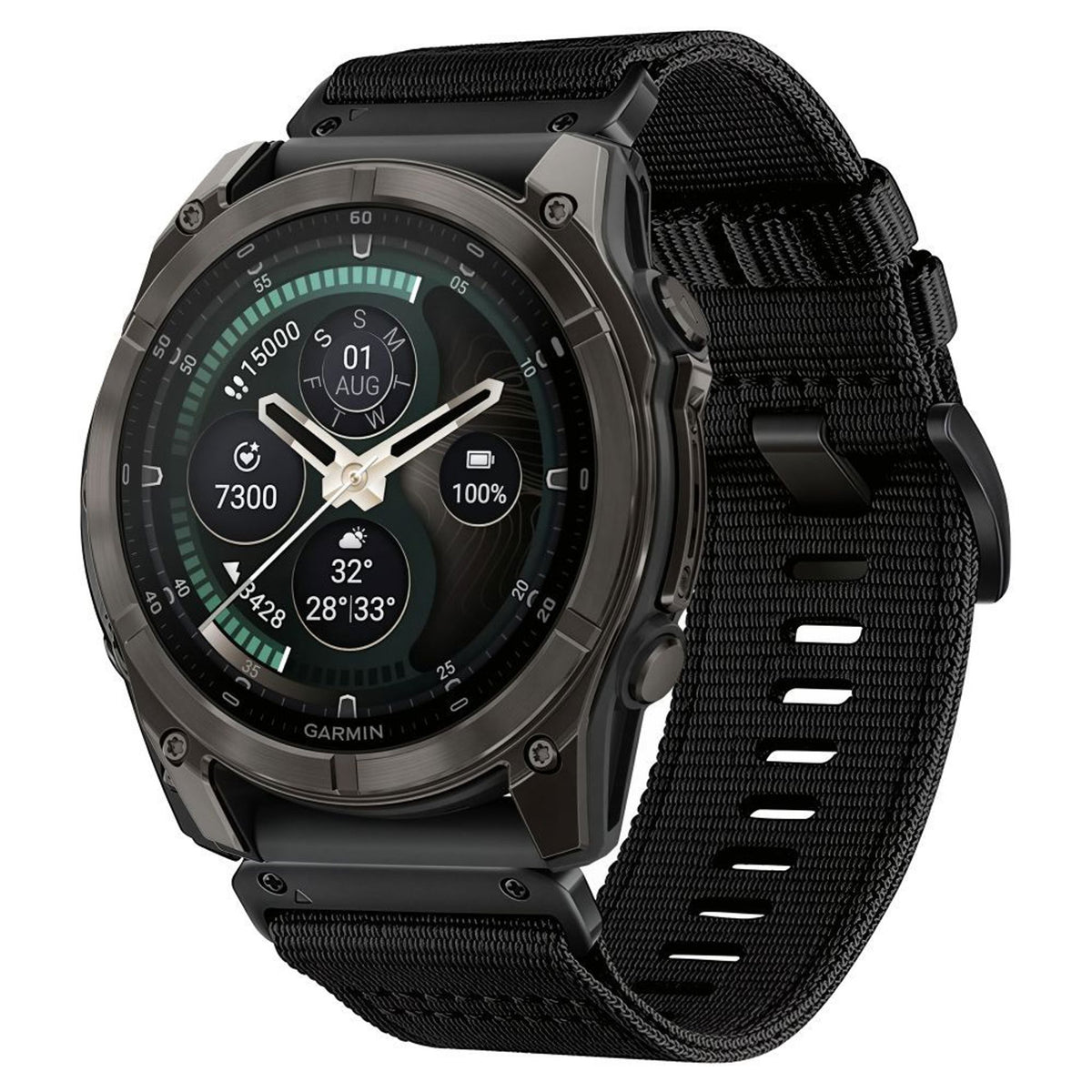 Universal Garmin 26mm QuickFit Tech-Protect Classic Nylon Armband - Svart